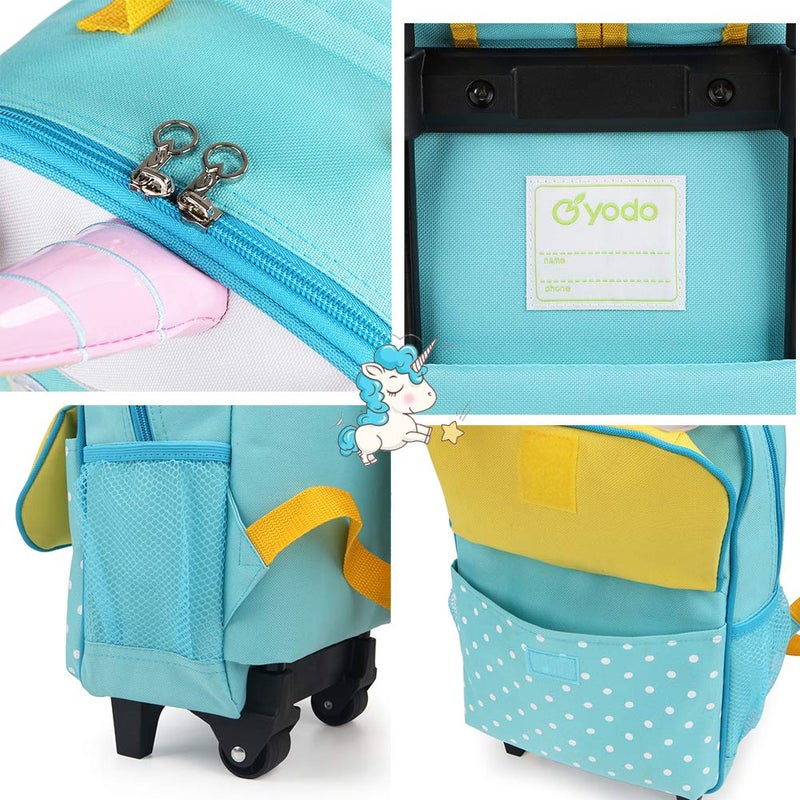 yodo Zoo 3-Way Kids Suitcase Luggage or Toddler Rolling Backpack with wheels, Medium Unicorn - Image 5